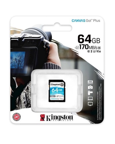 მეხსიერების ბარათი Kingston SDG3/64GB, 64GB, SDXC, UHS-I Class 10, U3, Black