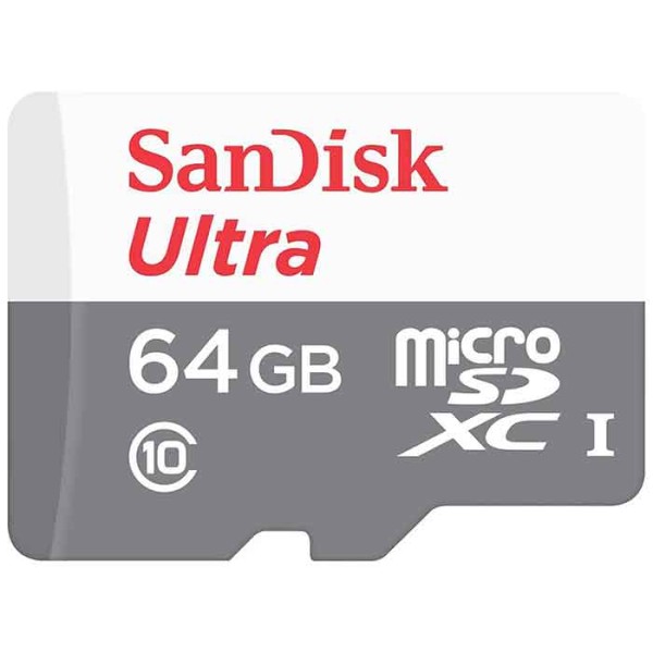 მეხსიერების ბარათი SANDISK FLASH CARD MICROSDHC 64GB 100MB/S CLASS 10 (SDSQUNR-064G-GN3MN)