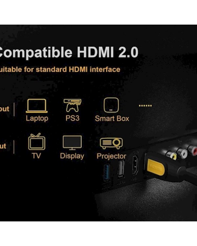 HDMI კაბელი UGREEN (60357) HDMI to HDMI Cable 20M (Yellow/Black)