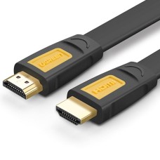 HDMI კაბელი UGREEN HD101 (11184) HDMI Round Flat Cable, 1.5m, Yellow/Black