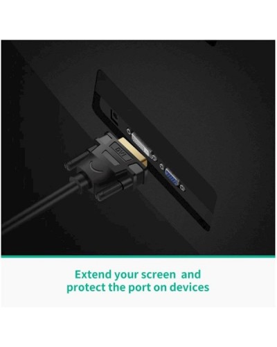ადაპტერი UGREEN 20118 DVI Male to HDMI Female Adapter Cable 22cm (Black) DVI TO HDMI