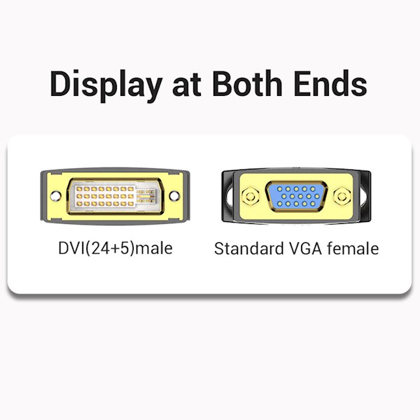 ადაპტერი VENTION ECFB0 DVI Male to VGA Female Adapter Black