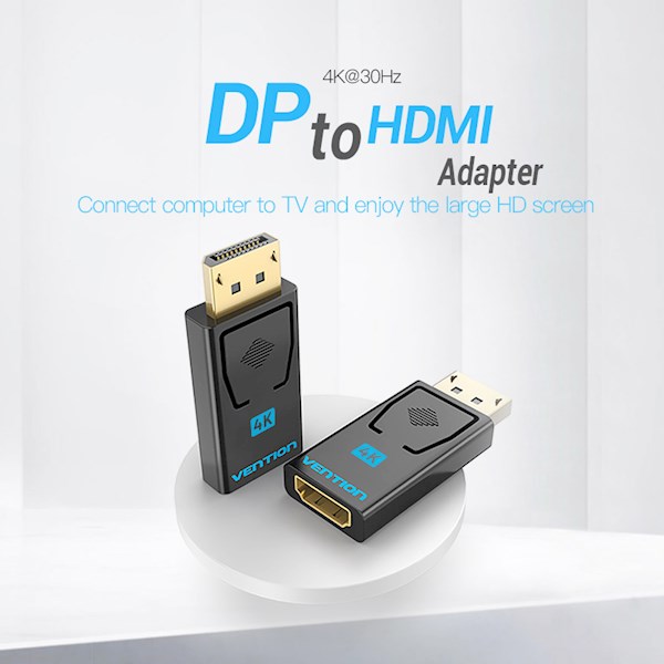 ადაპტერი Vention HBMB0 DisplayPort Male to HDMI Female Adapter Black