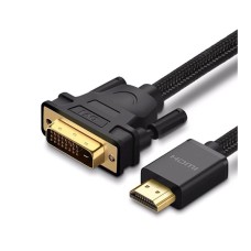 ვიდეო კაბელი UGREEN HD133 (50750) HDMI to DVI Cable with Braid, 1.5m, Black