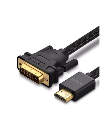 ვიდეო კაბელი UGREEN HD133 (50750) HDMI to DVI Cable with Braid, 1.5m, Black