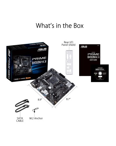 დედა დაფა ASUS PRIME_B450M-K_II SAM4 B450 2XDDR4 HDMI-DVI-VGA MATX
