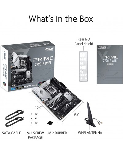 დედადაფა ASUS Prime Z790-P WiFi LGA 1700(Intel® 13th &12th Gen) ATX Motherboard (PCIe 5.0,DDR5,14+1 Power Stages,3X M.2,WiFi 6,Bluetooth v5.2,2.5Gb LAN, Front Panel USB 3.2 Gen 2 Type-C®, Thunderbolt™ 4/USB4)