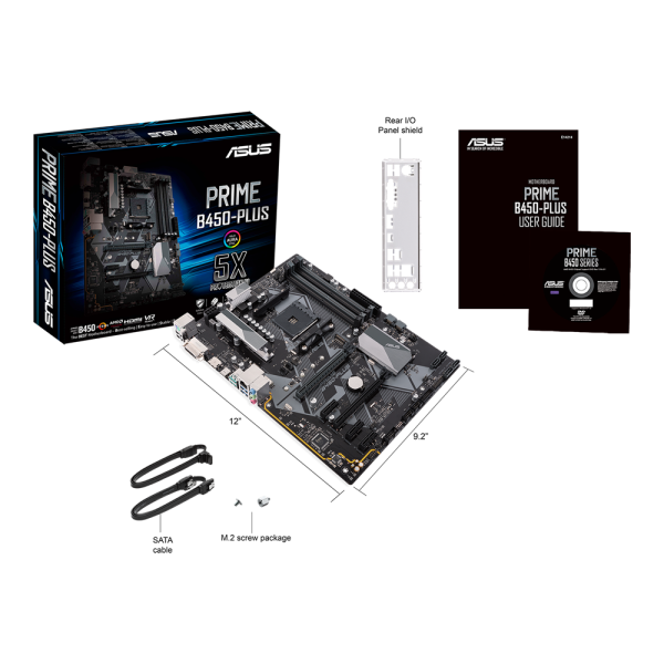 დედა დაფა Asus Prime B450-Plus, AM4, DDR4 DIMM, 128GB 90MB0YN0-M0EAY0