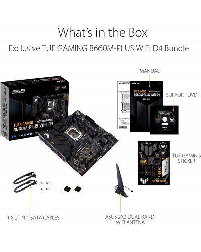 დედა დაფა TUF GAMING ASUS B660M-PLUS WIFI DDR5 LGA1700,B660,USB3.2 GEN 2X2,MB 4 x DIMM, Max. 128GB, 