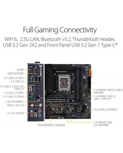დედა დაფა TUF GAMING ASUS B660M-PLUS WIFI DDR5 LGA1700,B660,USB3.2 GEN 2X2,MB 4 x DIMM, Max. 128GB, 