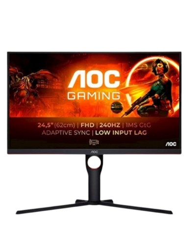 მონიტორი AOC 25G3ZM/BK, 24.5", Monitor, 240Hz, 1Ms, FHD, VA, HDMI, DP, Black/Red