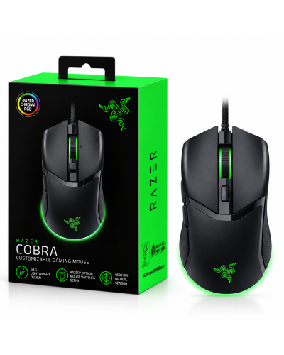 მაუსი - Razer Cobra / სადენით / 8500 DPI / 58 გრამი / შავი