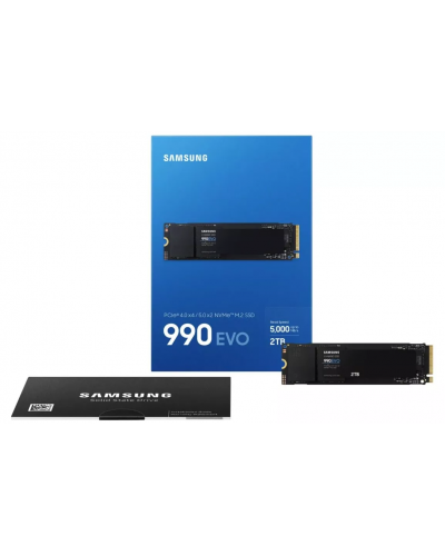 SAMSUNG SSD 990 EVO 2TB, PCIe 5.0 M.2 2280, 5000MB/s  PCIe® 4.0 x4 / 5.0 x2 NVMe™ 2.0 (MZ-V9E2T0B/AM)