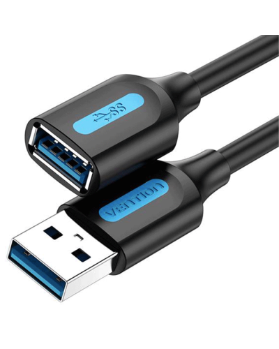 USB ადაპტერი VENTION CBHBG USB 3.0 A Male to A Female Extension Cable 1.5M black PVC Type
