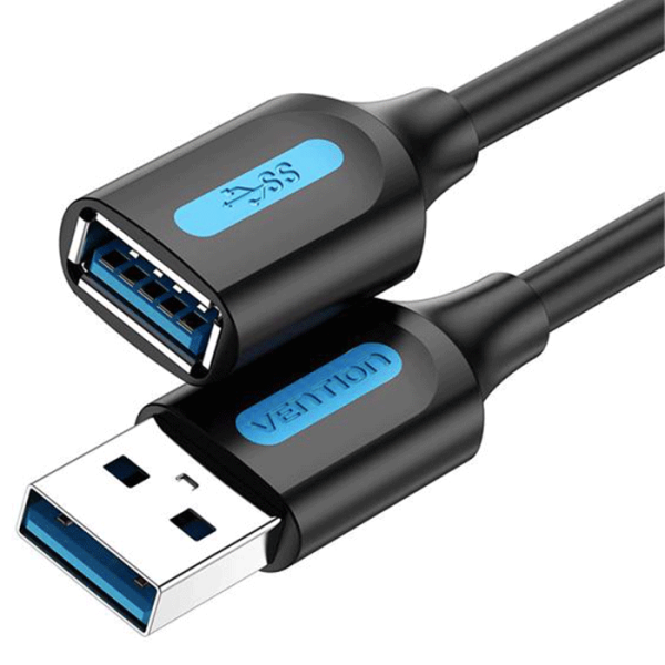 USB ადაპტერი VENTION CBHBG USB 3.0 A Male to A Female Extension Cable 1.5M black PVC Type