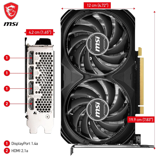 ვიდეობარათი MSI GeForce RTX 4060 Ti VENTUS 2X BLACK 16G