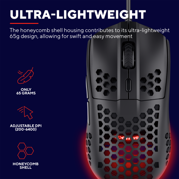 მაუსი GXT928 HELOX LIGHTWEIGHT MOUSE BLK