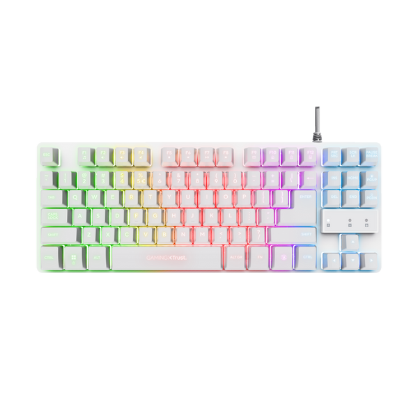 კლავიატურა 24737 TRUST Compact metal gaming keyboard with multicolour LED GXT 833W THADO