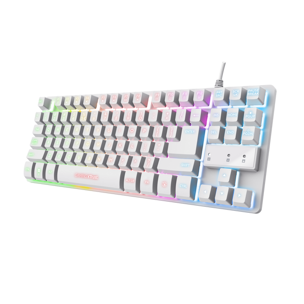 კლავიატურა 24737 TRUST Compact metal gaming keyboard with multicolour LED GXT 833W THADO