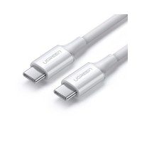 USB კაბელი UGREEN US300 (60551) USB2.0 Type-C to Type-C Male Cable 100W, 1m, White