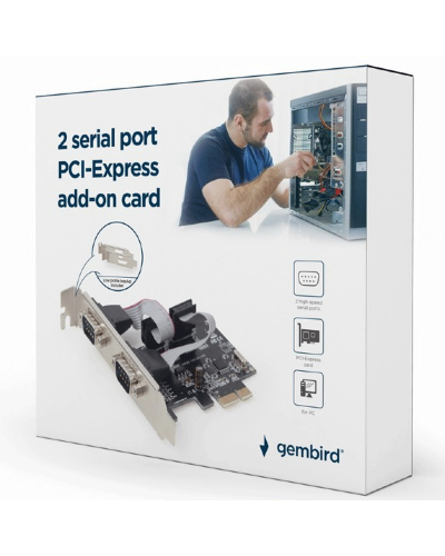 ადაპტერი Gembird spc-22 2 serial port PCI-Express add-on card