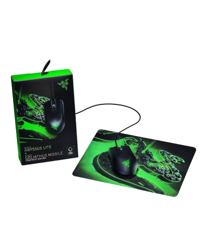 GAMING მაუსი და პადი  RAZER ABYSSUS LITE & RAZER GOLIATHUS MOUSE MAT BUNDLE RZ83-02730100-B3M1