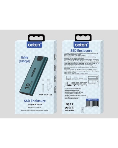onten UCA322 M. 2 (10 Gbps) NVMe პროტოკოლის SSD დანართი