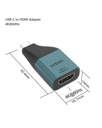 onten UC102 USB-C to HDMI HD ვიდეო ადაპტერი