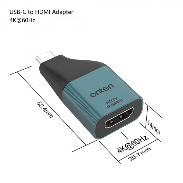 onten UC102 USB-C to HDMI HD ვიდეო ადაპტერი