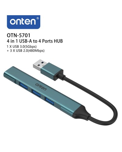 onten 5701  4-პორტიანი HUB USB 3.0