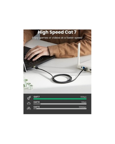 ქსელის კაბელი UGREEN NW189 (40166), CAT7 U/FTP, Lan Cable, 15m, Black