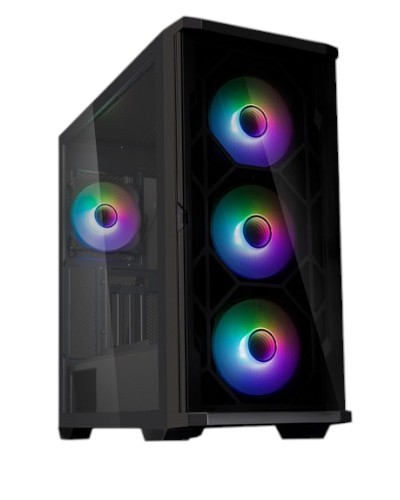 ქეისი Zalman PC case Z10 Duo without PSU, 2xUSB3.0, 1xUSB Type-C, 3x140mm ARGB, 1x120mm ARGB, VGA 395mm, LCS ready, TG Side Panel, EATX, black