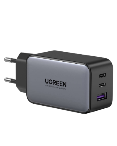 დამტენი UGREEN CD244 (10335), 65W, Type-c, USB, Space Gray