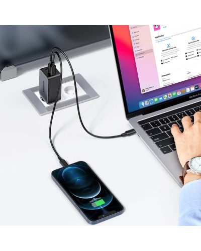 დამტენი UGREEN CD244 (10335), 65W, Type-c, USB, Space Gray