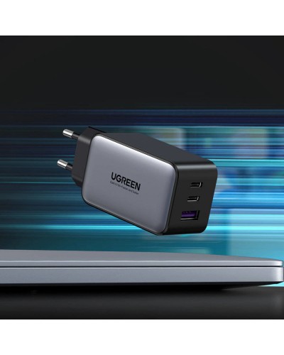 დამტენი UGREEN CD244 (10335), 65W, Type-c, USB, Space Gray