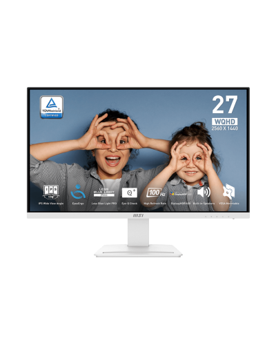 მონიტორი  MSI - PRO MP273QW E2 27" (69 cm) Flat IPS 2560x1440 2k 100Hz 400cd/m² 1ms (MPRT) 178°/178° White-White (9S6-3PB69H-054)