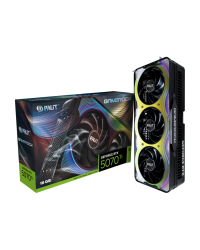 ვიდეო ბარათი Palit RTX5070Ti GAMEROCK 16GB GDDR7 256bit 3-DP HDMI NE7507T019T2-GB2030G
