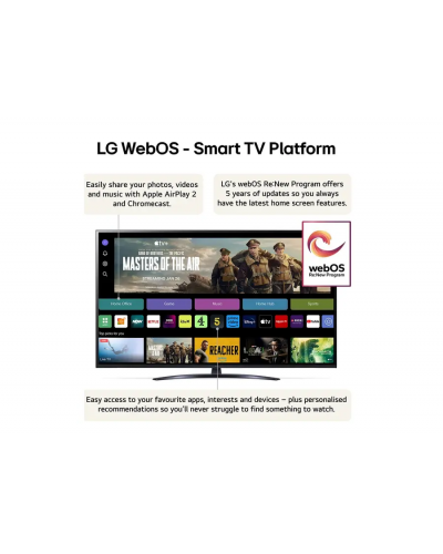 ტელევიზორი LG 65UT81006LA.AMCN, 65", 4K UHD, Smart TV, USB, HDMI, LAN, BT, WIFI, Black