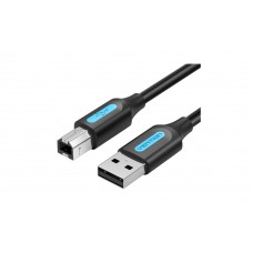 პრინტერის კაბელი VENTION COQBG USB 2.0 A Male to B Male Cable 1.5M Black PVC Type