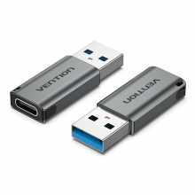 ადაპტერი VENTION CDPH0 USB 3.0 Male to USB-C Female Adapter Gray Aluminum Alloy Type