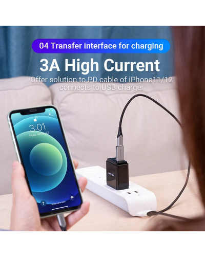 ადაპტერი VENTION CDPH0 USB 3.0 Male to USB-C Female Adapter Gray Aluminum Alloy Type
