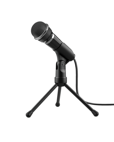 მიკროფონი TRUST STARZZ ALL-ROUND MICROPHONE FOR PC AND LAPTOP Extra long 2.5m cable,tripod , Controls mute (21671)