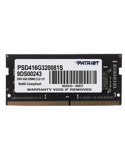 ოპერატიული მეხსიერება Patriot SL DDR4 16GB 3200MHz SODIMM - PSD416G320081S