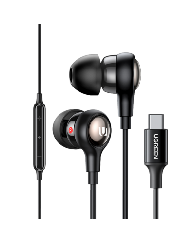 ყურსასმენი UGREEN EP103 (30637), In-Ear Headphones, Wired, Type-C, Black