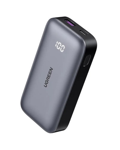 პორტატული დამტენი UGREEN PB502 (25185) Nexode, 10000mAh 30W, Type-C, USB, Power Bank, Grey