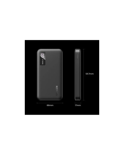 პორტატული დამტენი UGREEN PB311 (25742), 10000mAh 20W, Type-C, USB, Two-way Power Bank, Black