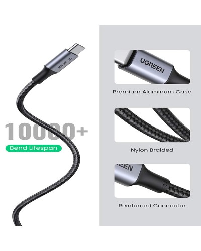 USB კაბელი UGREEN US316 (70428), Type-c to Type-c, 1.5m, Black
