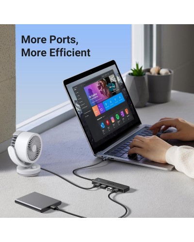 USB ჰაბი UGREEN CM219 (25851), USB 3.0 Hub, Black
