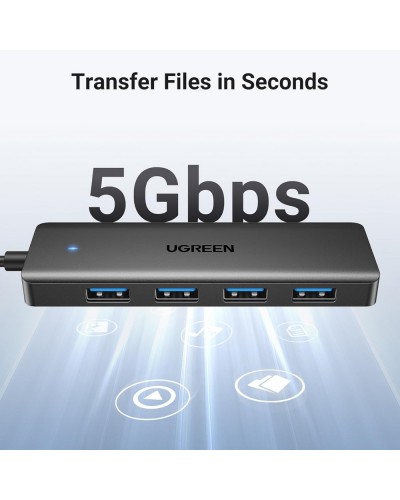 USB ჰაბი UGREEN CM219 (25851), USB 3.0 Hub, Black