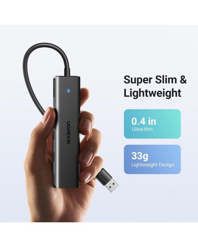 USB ჰაბი UGREEN CM219 (25851), USB 3.0 Hub, Black